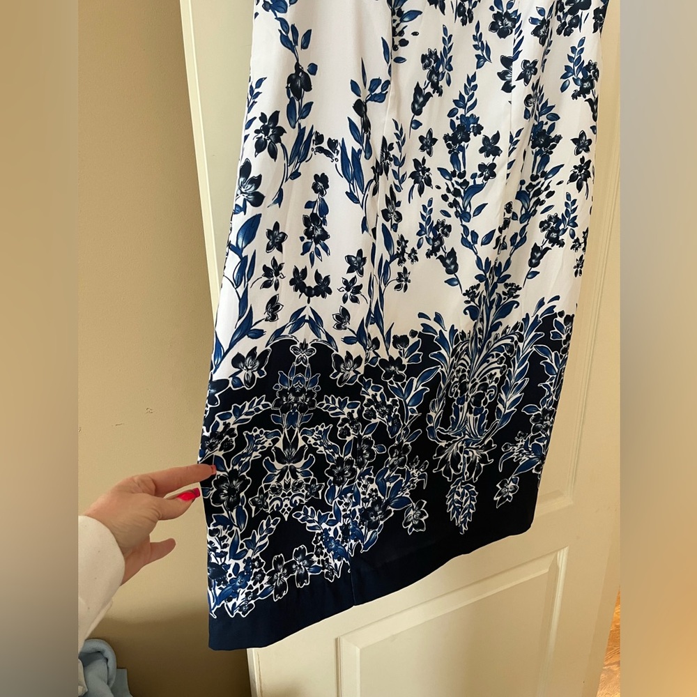 Jessica London Floral Sleeveless Dress - White and Blue Women’s Size 16W - Picture 13 of 16